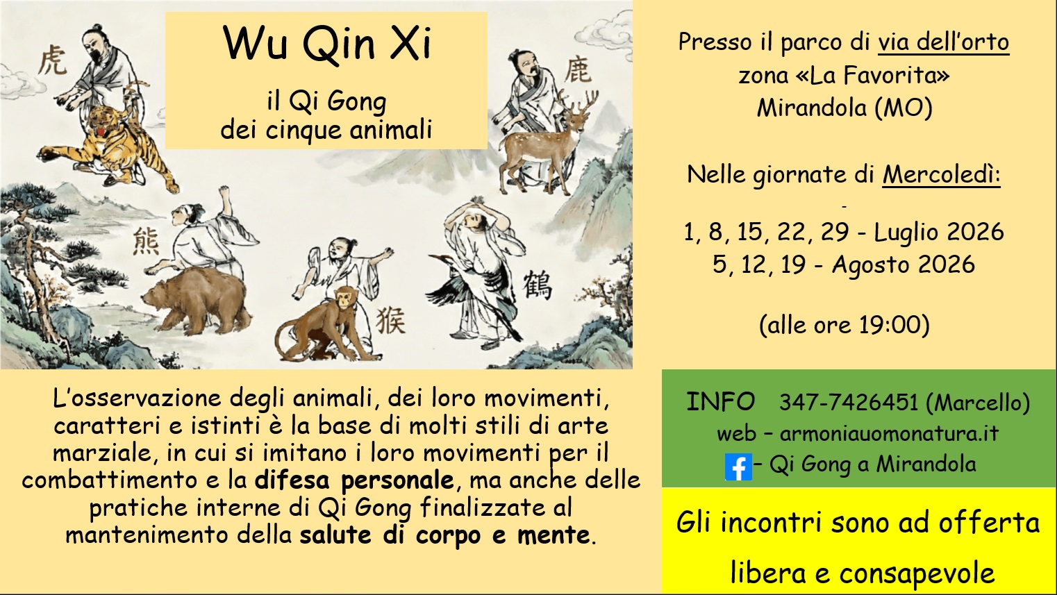 Qi Gong dei cinque animali, Mirandola
